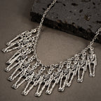 European and American Fashion Jewelry Dark Style Skull and Ghost Claw Necklace and Earrings
