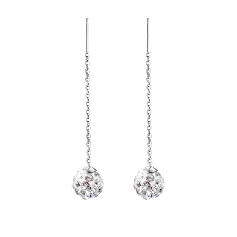 Boucles d’Oreilles Pendantes Femme à Aiguille en Argent Sterling - NovaShop NovaShop White Clay Ball 5mm Bigbuy