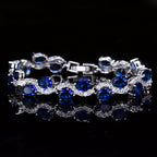 Bracelet en placage cuivre couleur or blanc véritable 18K avec zircon - NovaShop NovaShop Blue Bigbuy