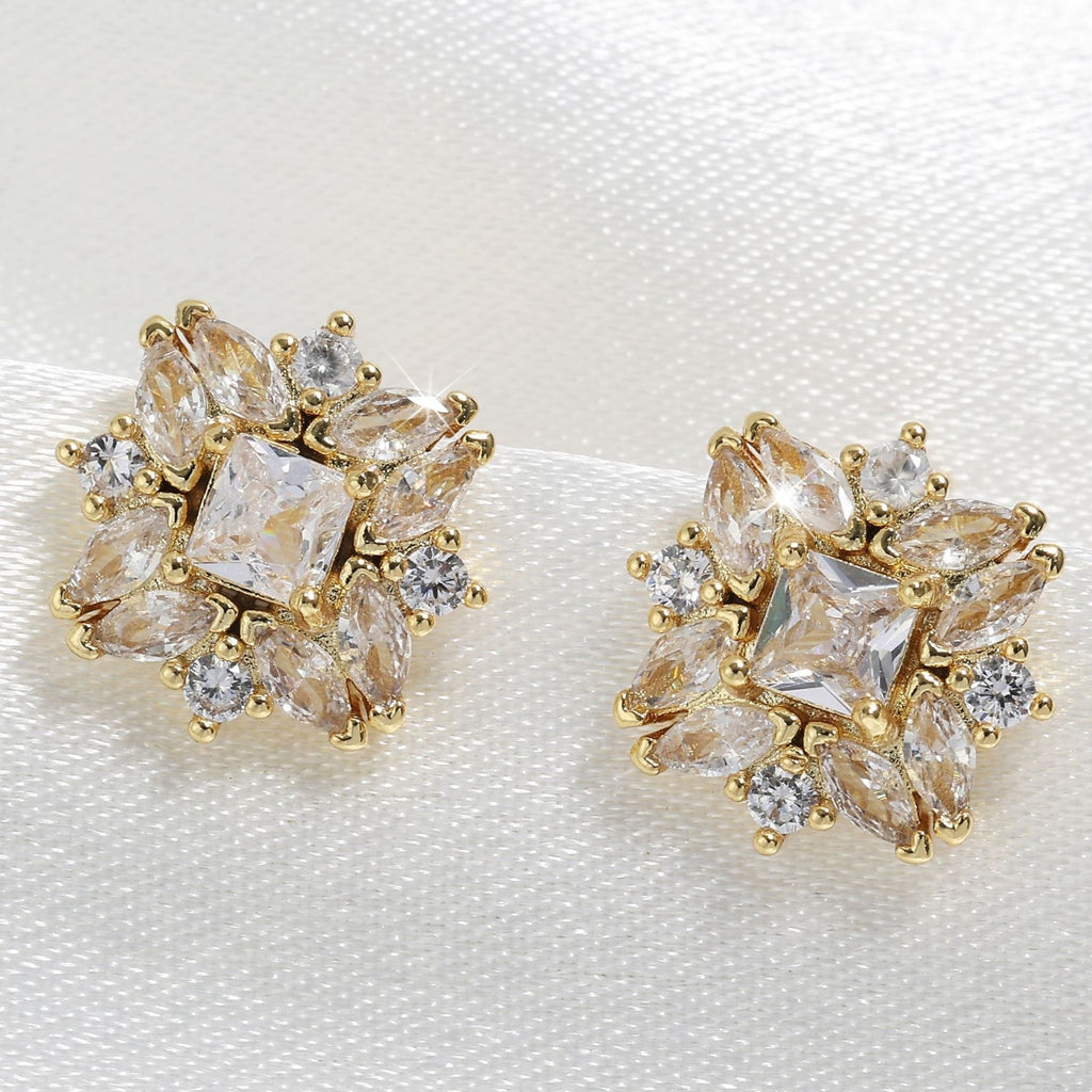 Elegant zircon earrings for women, high quality, fashionable
