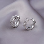 Micro-zircon, woven, twisted, gold-plated, lightweight, luxurious and high-end stud earrings