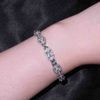 S925 sterling silver diamond plated women's bracelet