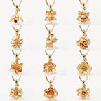 Creative stainless steel pendant necklace for women, December flower pattern, ideal for all occasions