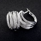 Boucles d’oreilles clip personnalisées multi-couches à lignes élégantes - NovaShop NovaShop White Gold Color Bigbuy