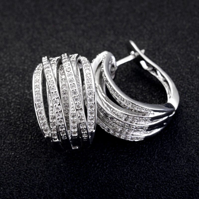 Elegant Lines Multi-Layered Personalized Clip-on Earrings