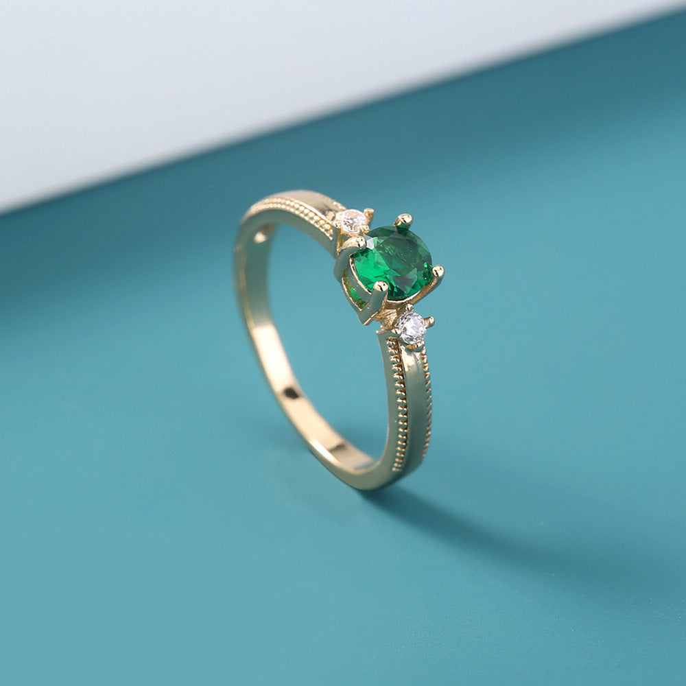 Niche ring with modern design, decorated with zircon