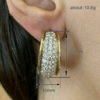 Hong Kong style earrings with dense inlaid pattern