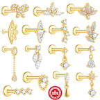 Boucles d’oreilles nœud géométrique en argent sterling S925 avec diamant - NovaShop NovaShop 4 Single Golden Bigbuy