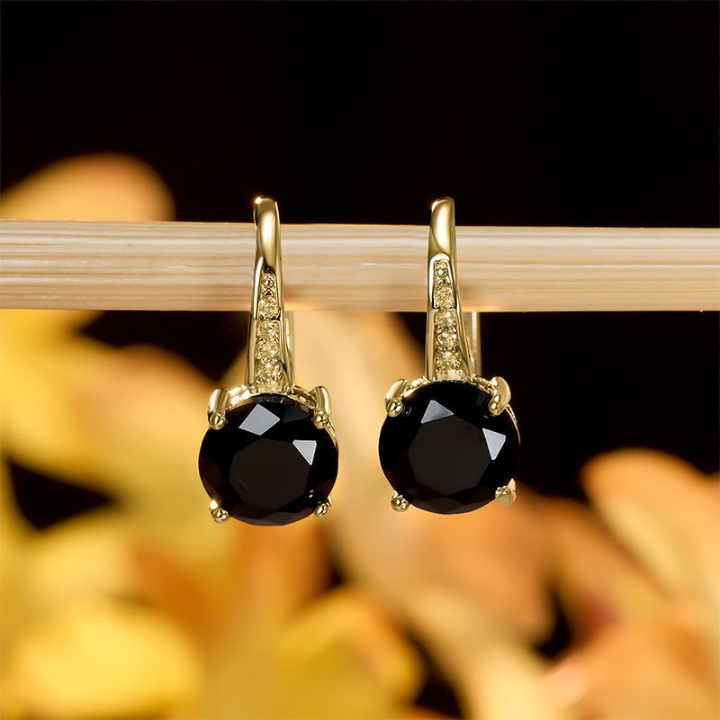 Boucles d’oreilles mode simples et élégantes, déclinées en plusieurs couleurs - NovaShop NovaShop Gold Black Diamond Bigbuy