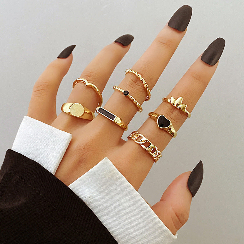 Fashionable butterfly and snake ring combination