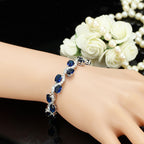 Bracelet en placage cuivre couleur or blanc véritable 18K avec zircon - NovaShop NovaShop Red Bigbuy