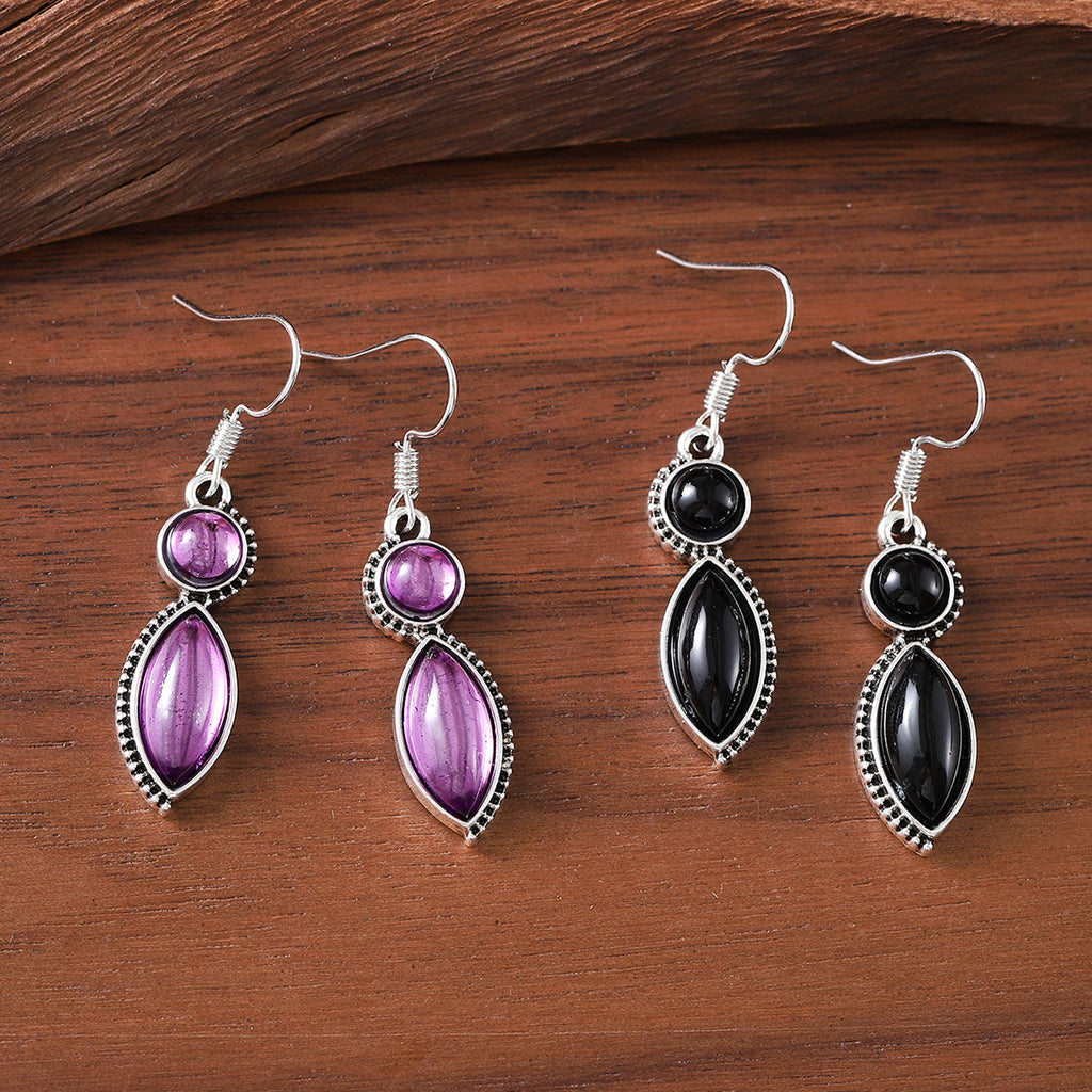 Boucles d’oreilles pendentif vintage en pierres précieuses - NovaShop NovaShop A Pair Of Black Bigbuy