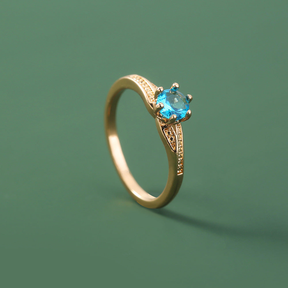 Niche ring with modern design, decorated with zircon