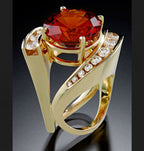 Gold plated emerald pearl ring