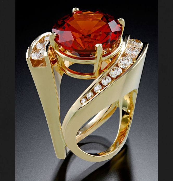 Gold plated emerald pearl ring