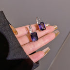 Square Crystal Earrings - Feminine Elegance