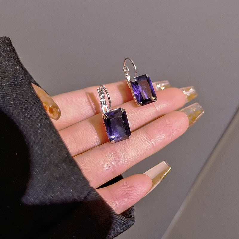 Square Crystal Earrings - Feminine Elegance
