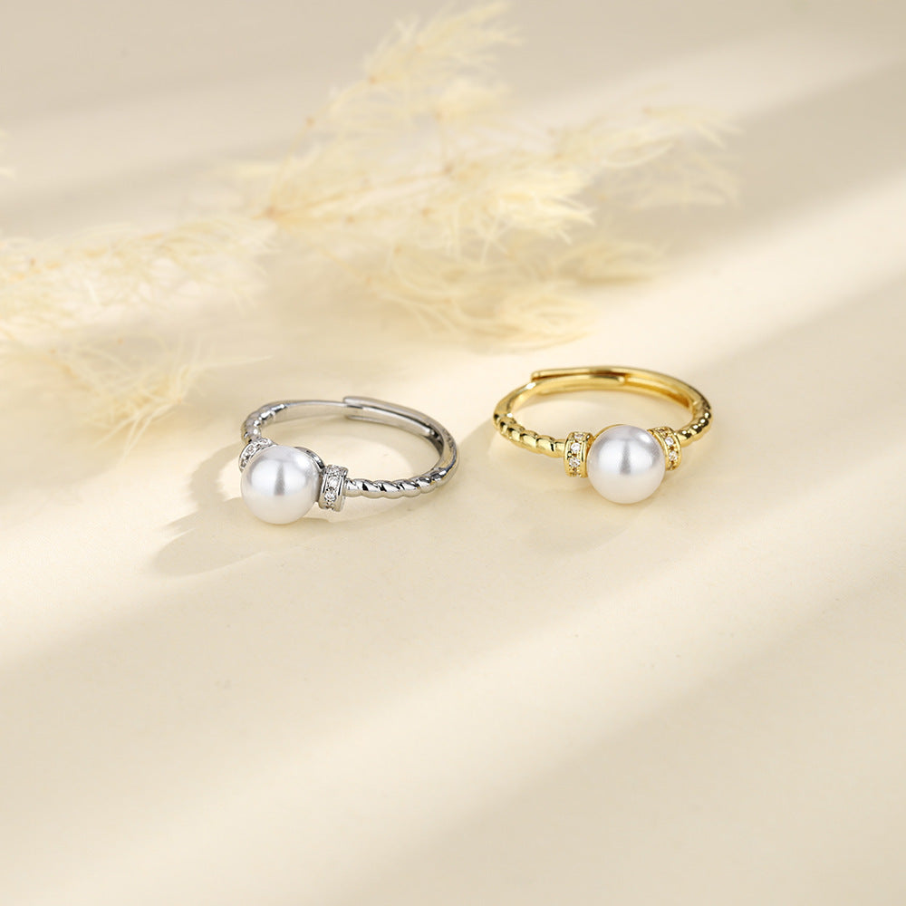 High Sense Antique Twisted Pearl Ring