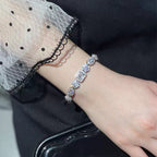 S925 sterling silver diamond plated women's bracelet