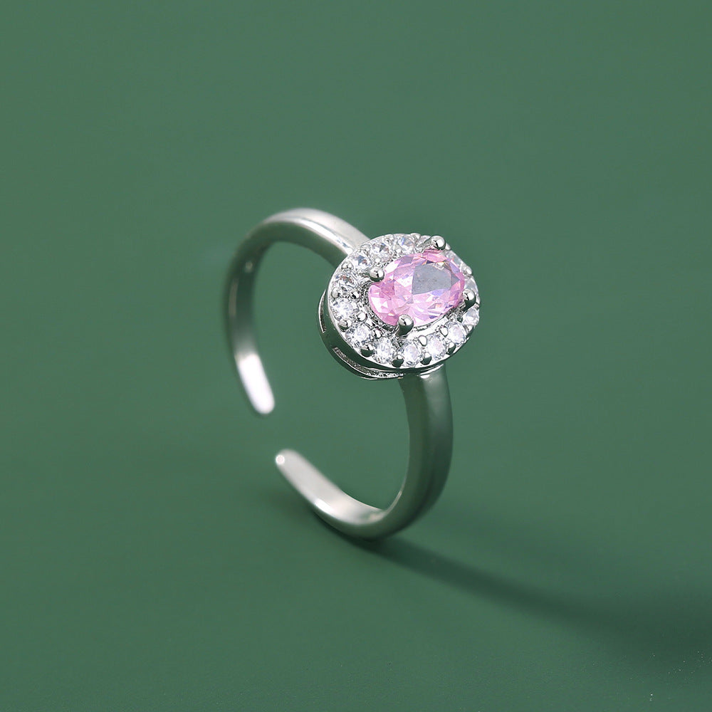 Niche ring with modern design, decorated with zircon