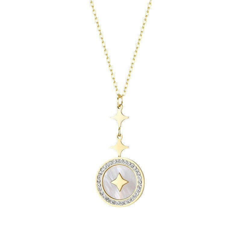 Collier Femme en Acier Titane avec Étoile à Six Branches et Diamant - NovaShop NovaShop Rose Gold / Other Bigbuy