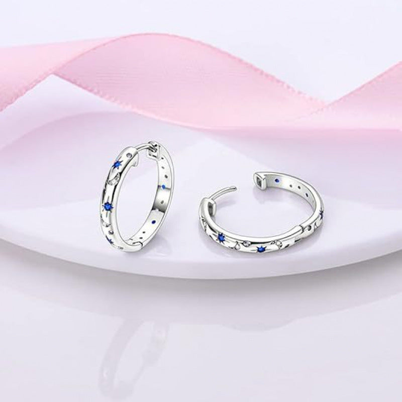 Unique style shiny rhinestone star clip-on earrings