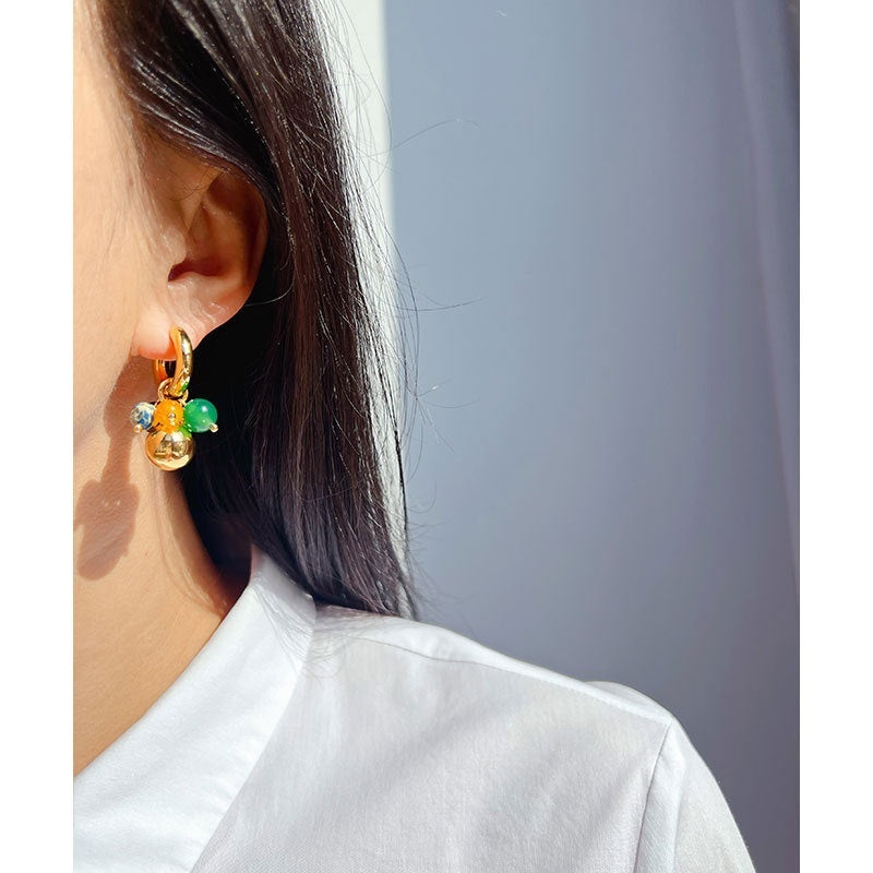 Boucles d’oreilles haut de gamme alliant l’élégance de l’agate - NovaShop NovaShop Gold Bigbuy