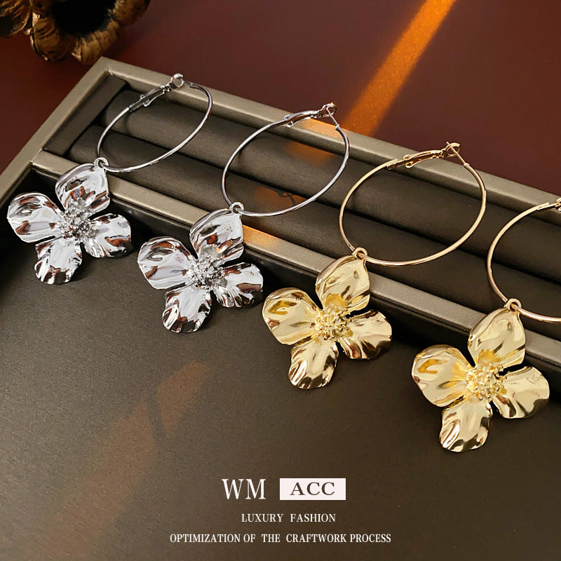 Boucles d’oreilles vintage en métal à tige argentée - NovaShop NovaShop Gold Bigbuy
