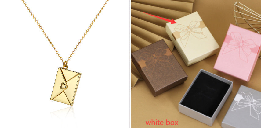 “I Love You” Envelope Necklace – Hidden Message of Love