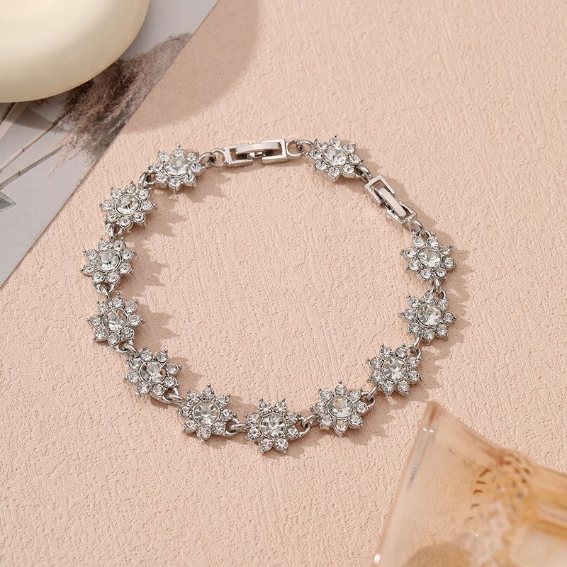 Bracelet de luxe abordable aux pierres colorées style européen - NovaShop NovaShop Silver White Diamond Bigbuy