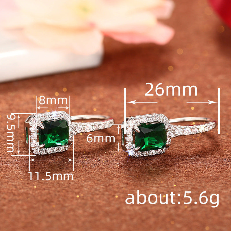 Boucles d’oreilles élégantes pour banquet, au style sophistiqué avec zirconium serti - NovaShop NovaShop White Gold Color Bigbuy