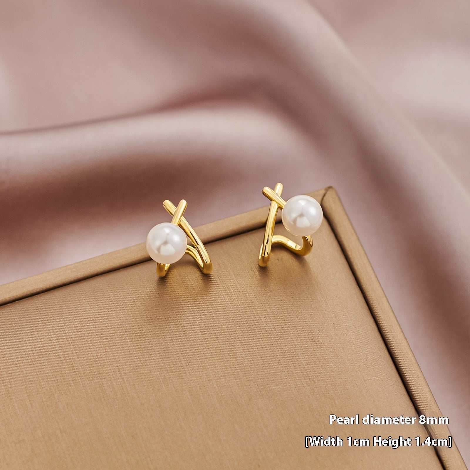 Geometric 925 silver earrings with zircon cross and heart and pearl