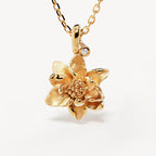Creative stainless steel pendant necklace for women, December flower pattern, ideal for all occasions