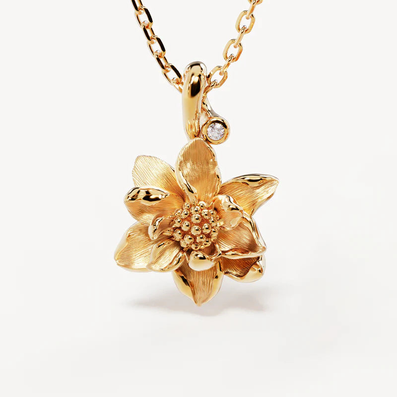 Creative stainless steel pendant necklace for women, December flower pattern, ideal for all occasions