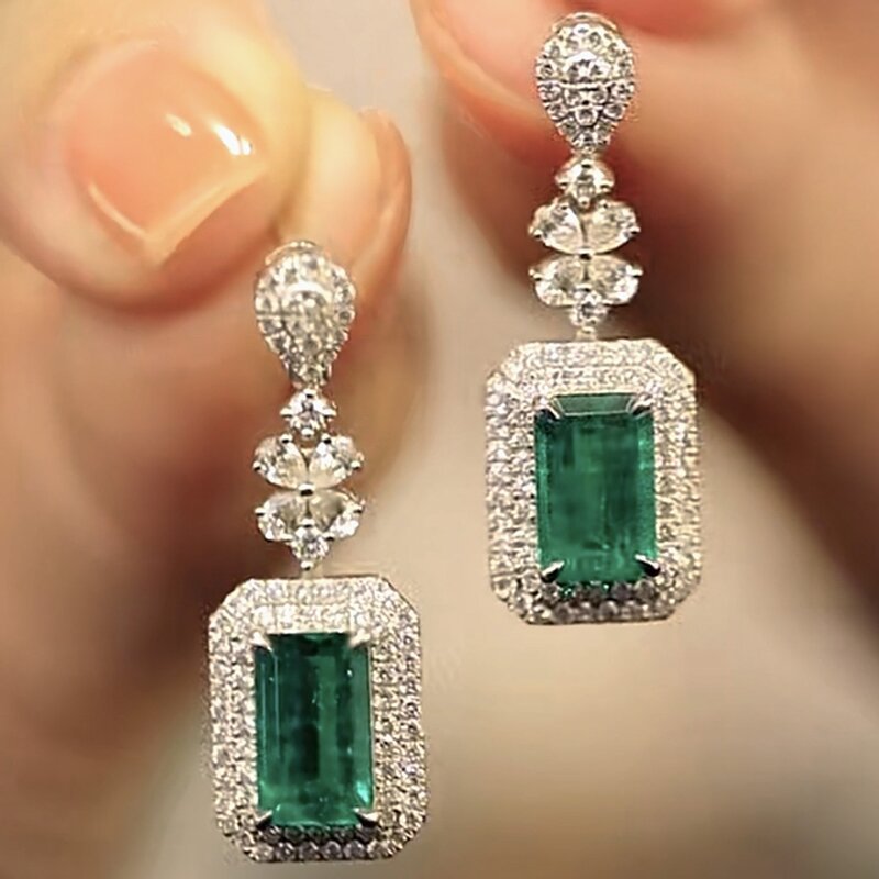 Boucles d’oreilles élégantes en forme de carré brillant - NovaShop NovaShop Green Bigbuy