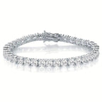 Classic 18k gold bracelet with high quality electroplated zirconia and diamonds