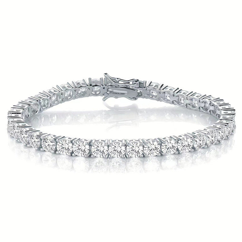 Classic 18k gold bracelet with high quality electroplated zirconia and diamonds