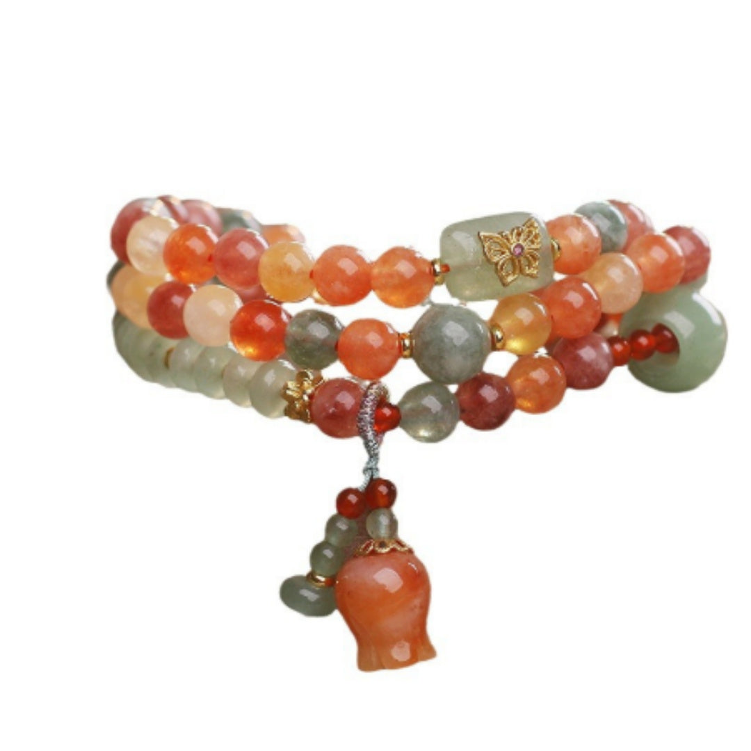 Natural Color Xinjiang Jinsi Jade Multi-circle Bracelet for Women