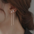 Boucles d’Oreilles Pendantes Femme à Aiguille en Argent Sterling - NovaShop NovaShop Square Ear Lines Bigbuy