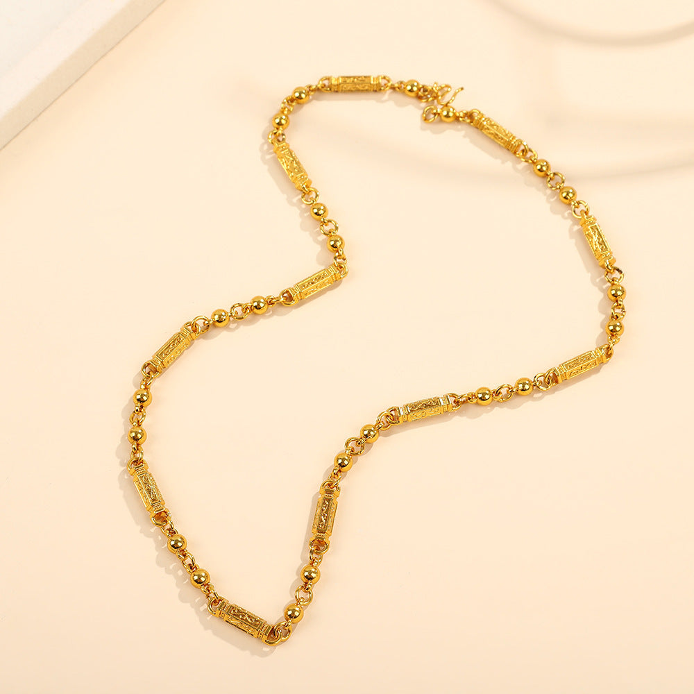 Alloy necklace with a simple and modern design, inspired by snake bones.