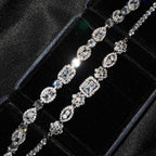S925 sterling silver diamond plated women's bracelet