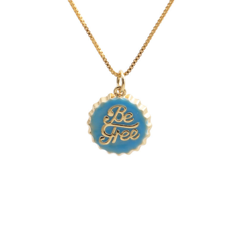 Collier pendentif capsule « Be Free » plaqué cuivre 18 carats - NovaShop NovaShop 0508YH Blue Bigbuy