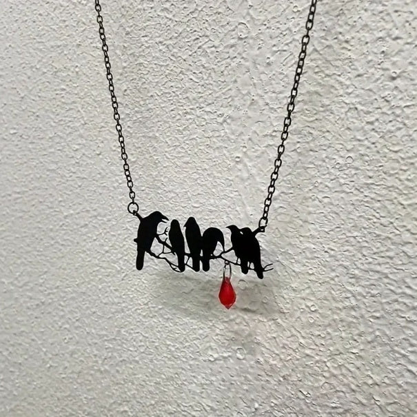 Women's Gothic Retro Hip Hop Necklace with Black Crow