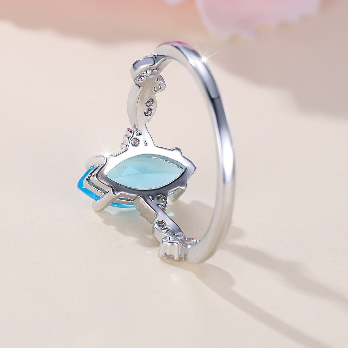 Women's Trendy Navy Blue Ring – Shiny Stone