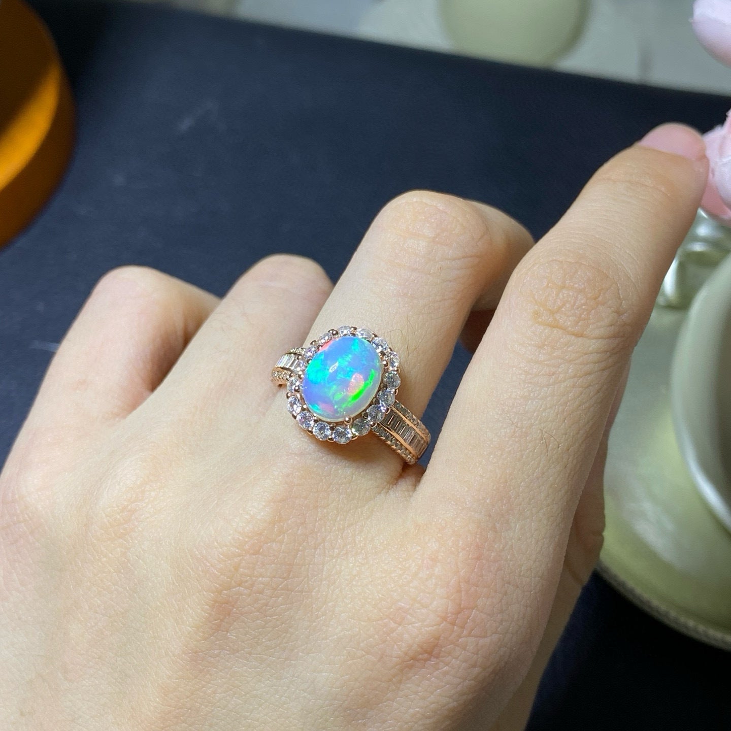 “Handcrafted opal ring” → excellent choice
