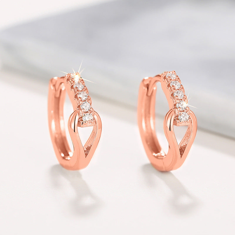 Boucles d’oreilles élégantes à clip micro-serties de zircon, combinant raffinement - NovaShop NovaShop Rose Gold Bigbuy