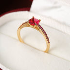 elegant copper ring seduces with its geometric hexagonal design, offering a modern and refined touch