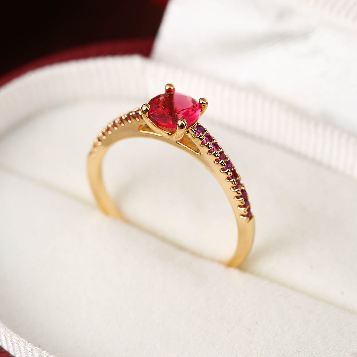 elegant copper ring seduces with its geometric hexagonal design, offering a modern and refined touch
