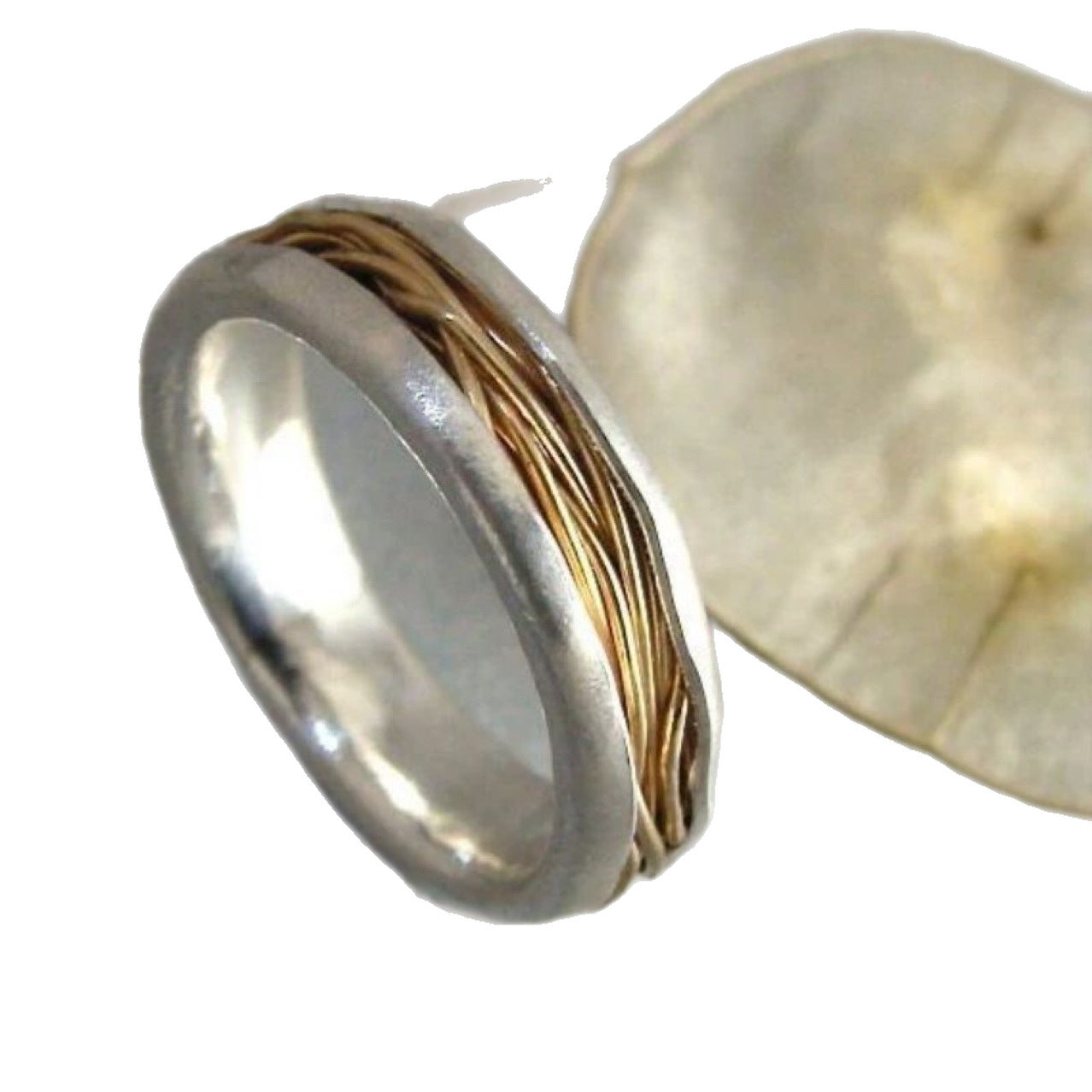 High quality and authentic niche two-tone trendy ring