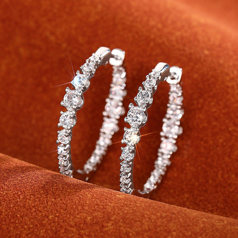 Boucles d’oreilles personnalisées pour femmes, ornées de zircons - NovaShop NovaShop White Gold Color Bigbuy